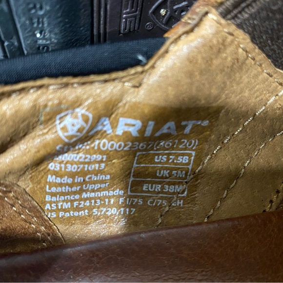 ARIAT STEEL TOE Brown Safety Clogs Slip On Leather Shoes 10002367 Womens 7.5 B - Picture 6 of 9